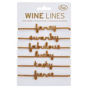 Wine Lines Sassy Drink Markers by Fred Gold Colored NWT/ NEW